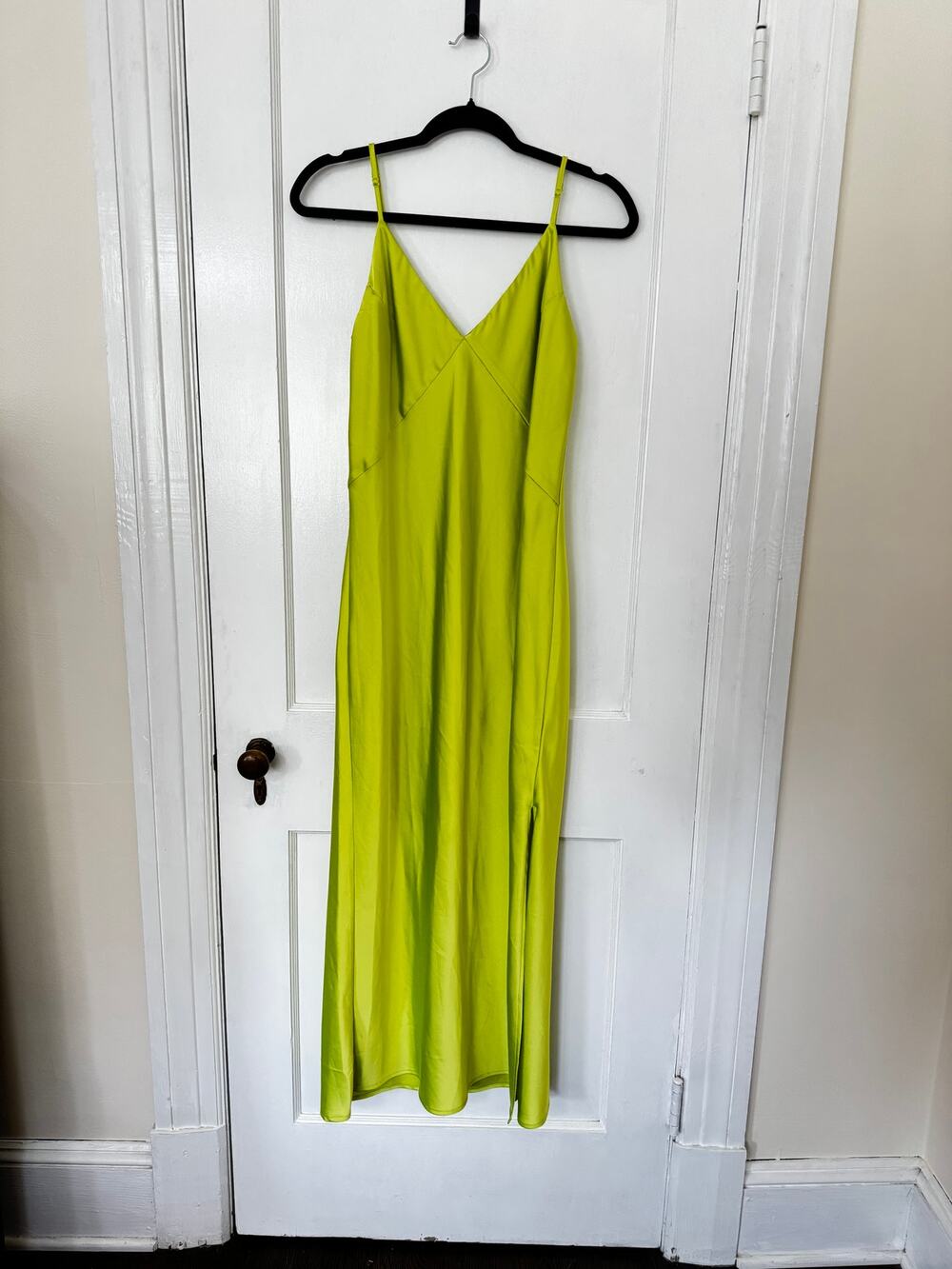 Chartreuse Slip Midi Dress Size medium
